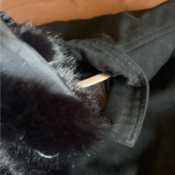 Men's Black bomber coat  Jacket with  faux Fur Collar - Picture 8 of 8